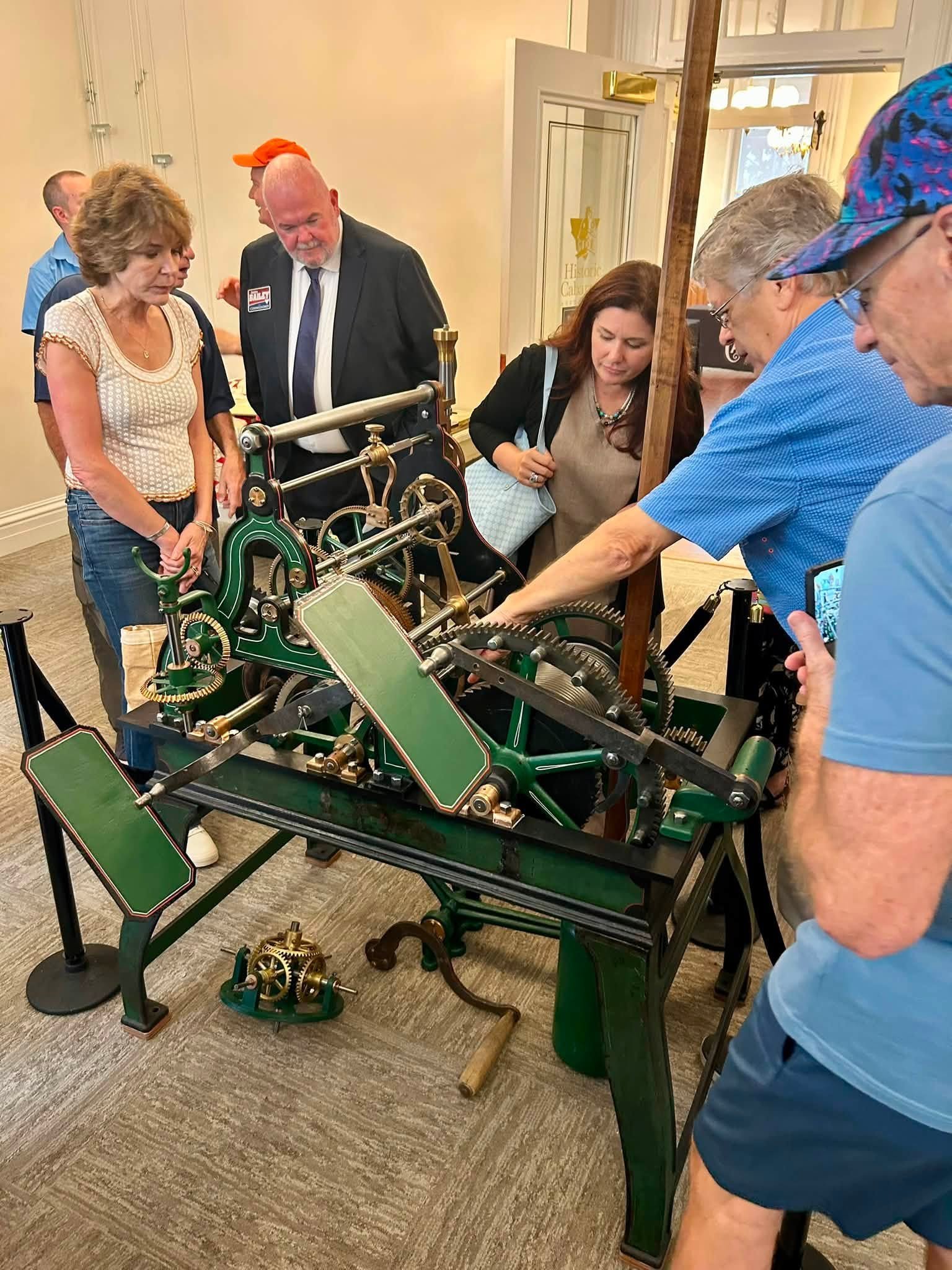 Clock centerpiece of Historic Cabarrus’ Visitors Center in historic courthouse